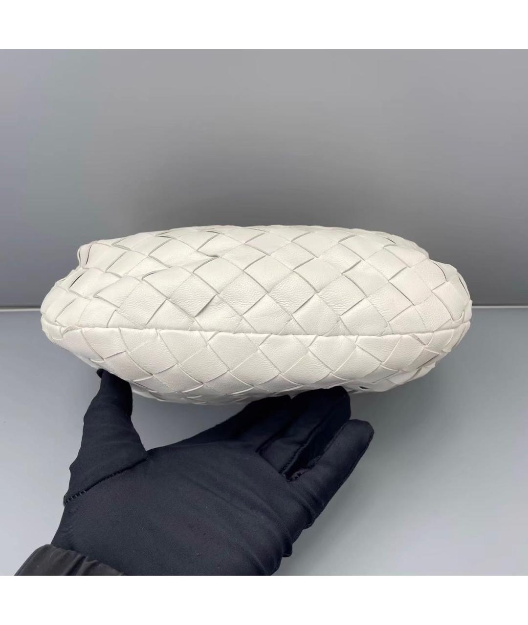 BOTTEGA VENETA Белая кожаная сумка с короткими ручками, фото 5