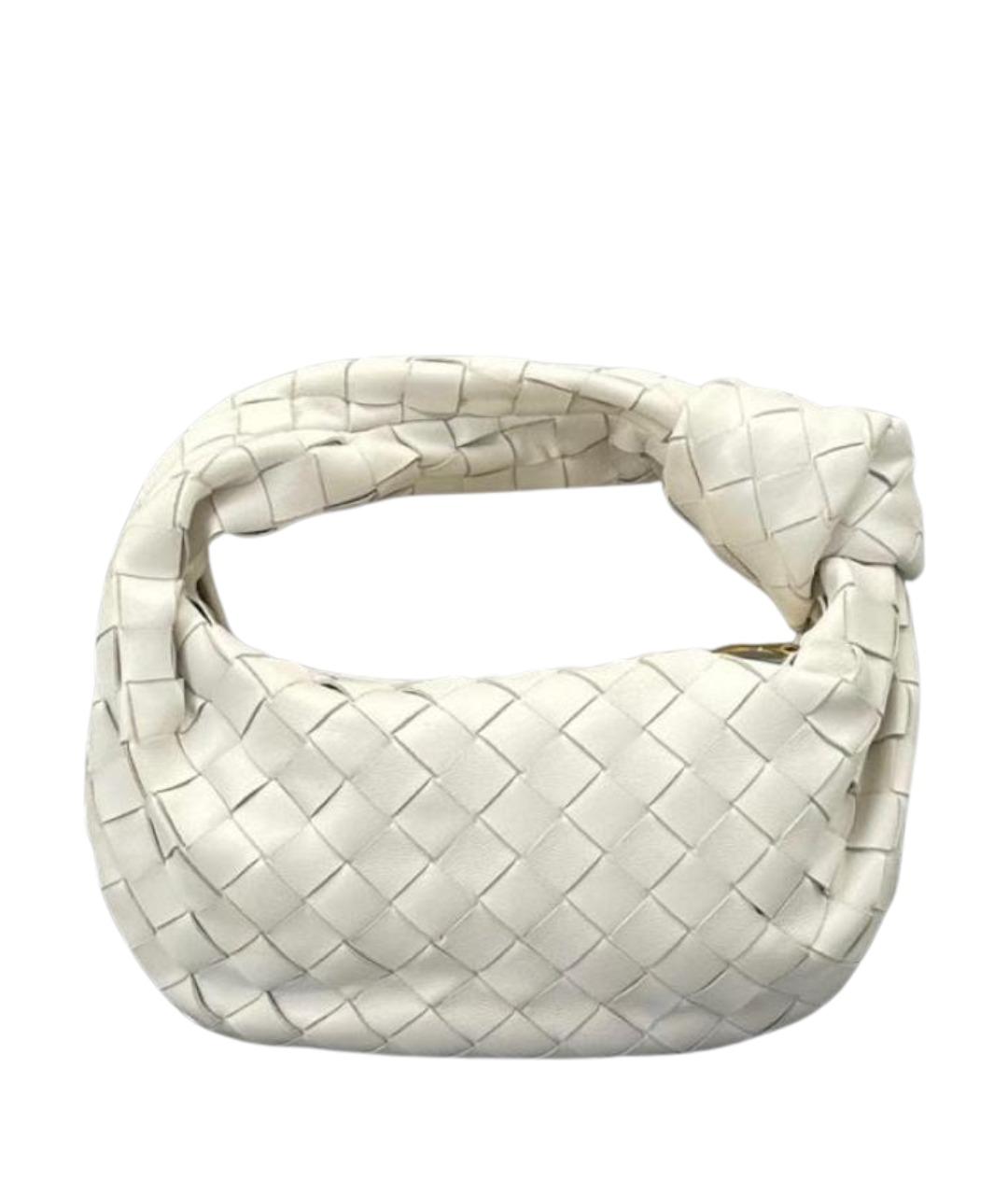 BOTTEGA VENETA Белая кожаная сумка с короткими ручками, фото 1