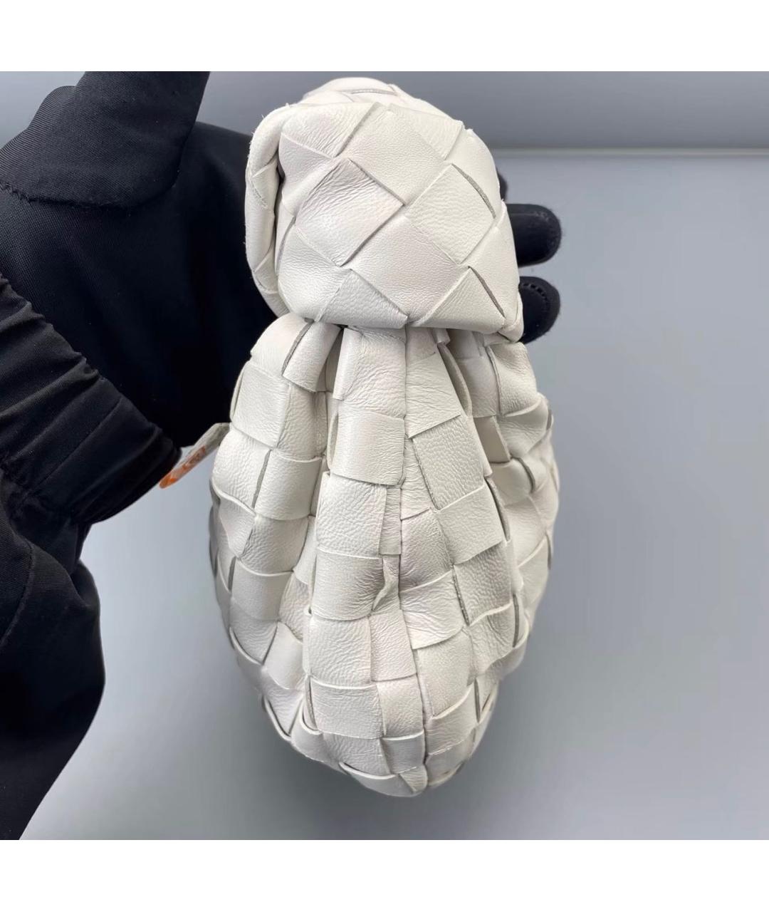 BOTTEGA VENETA Белая кожаная сумка с короткими ручками, фото 4
