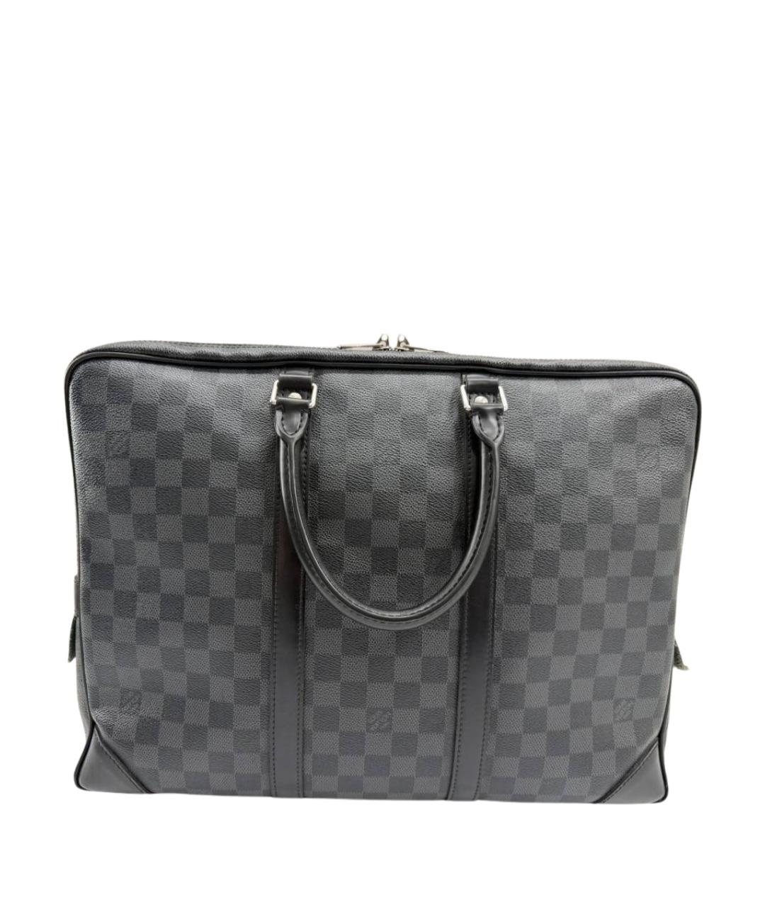 LOUIS VUITTON Черный кожаный портфель, фото 1