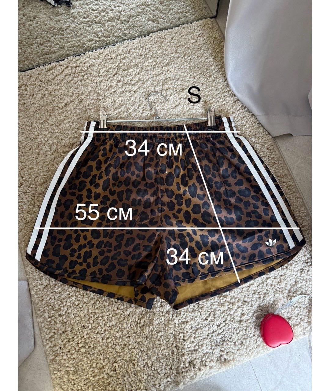 ADIDAS Коричневые полиэстеровые спортивные брюки и шорты, фото 2