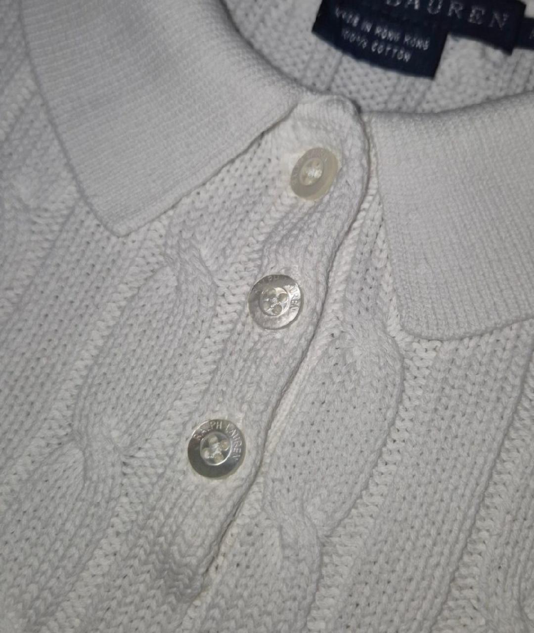 RALPH LAUREN Белый хлопковый джемпер / свитер, фото 6