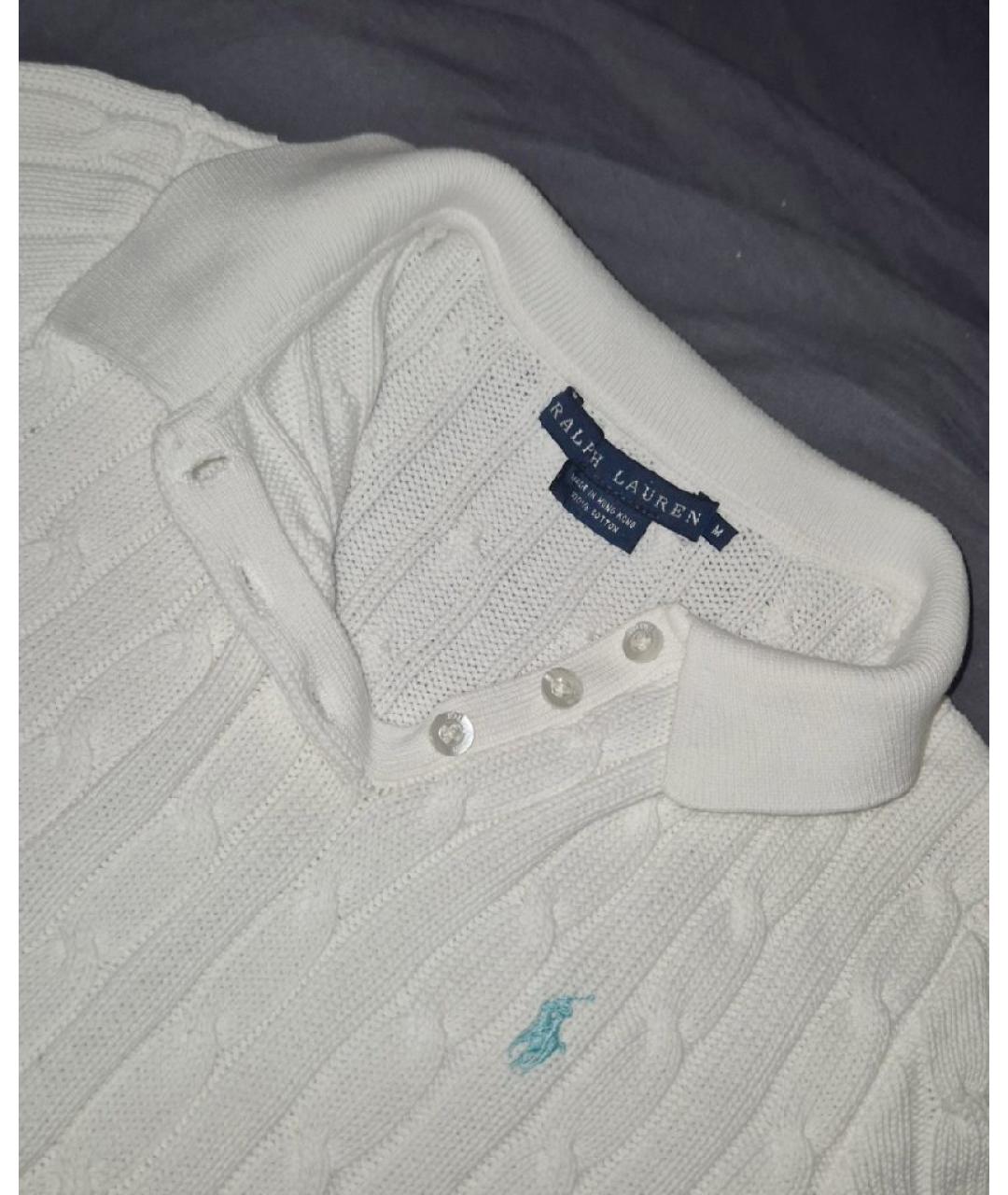 RALPH LAUREN Белый хлопковый джемпер / свитер, фото 7