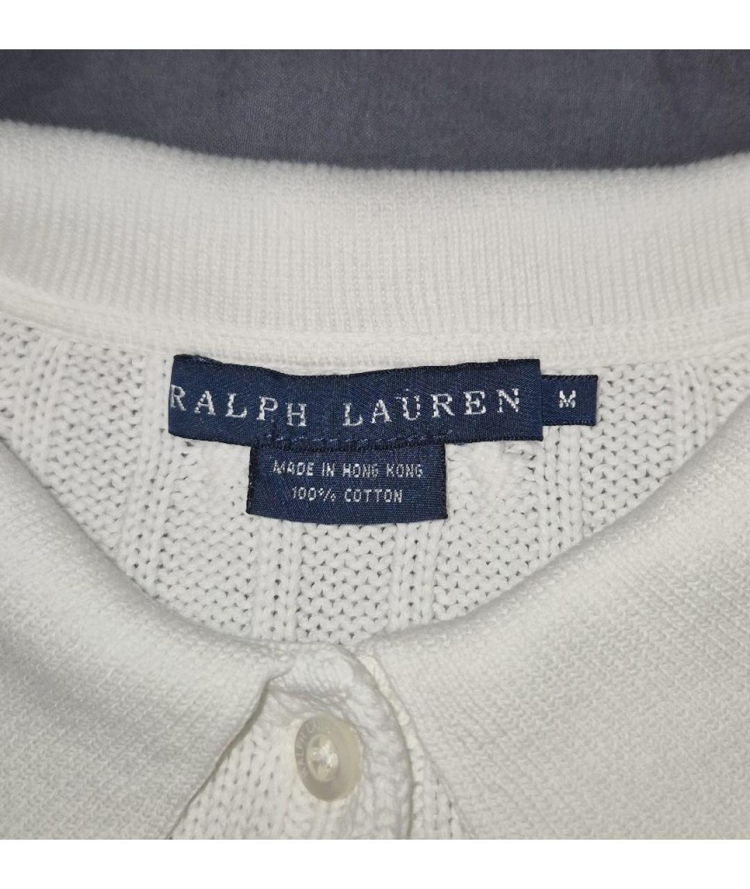 RALPH LAUREN Белый хлопковый джемпер / свитер, фото 3