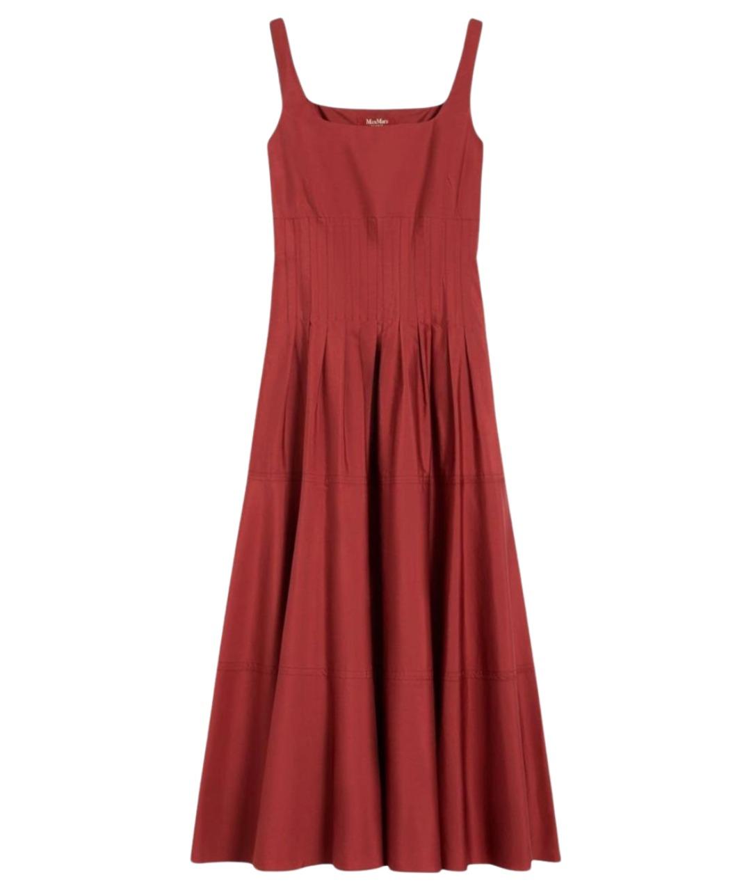 MAX MARA STUDIO Бордовое хлопковое повседневное платье, фото 1