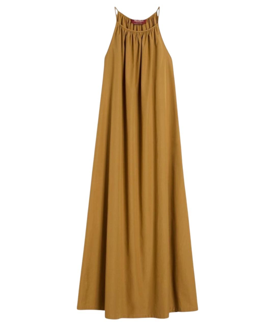 MAX MARA STUDIO Горчичное хлопковое повседневное платье, фото 1