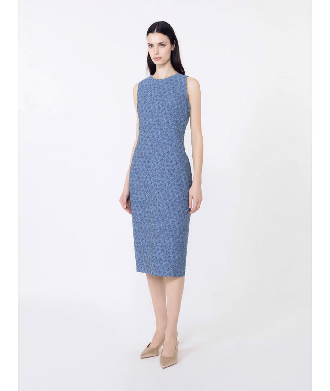 MAX MARA STUDIO Синее полиэстеровое повседневное платье, фото 2
