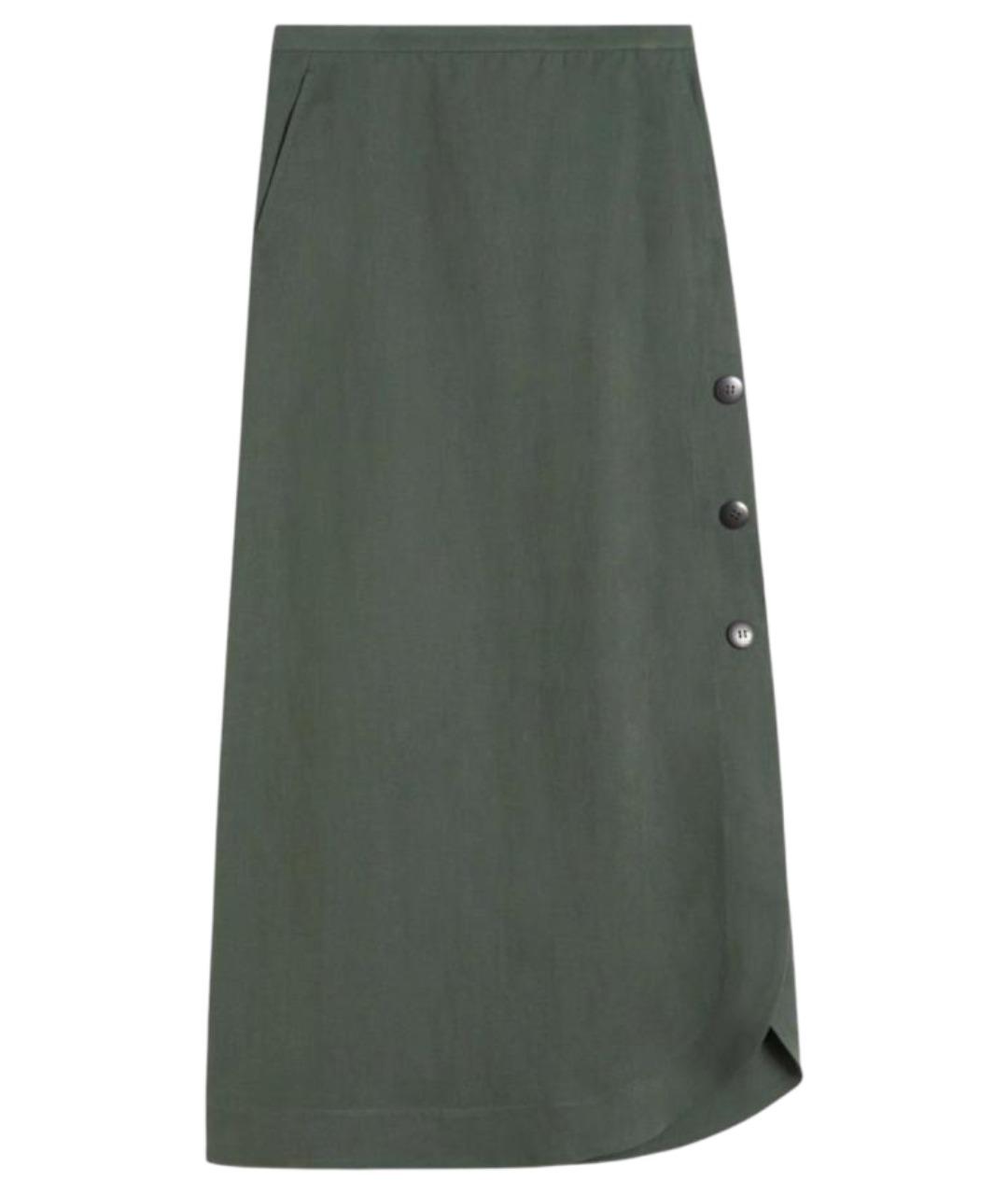 MAX MARA STUDIO Зеленая вискозная юбка макси, фото 1