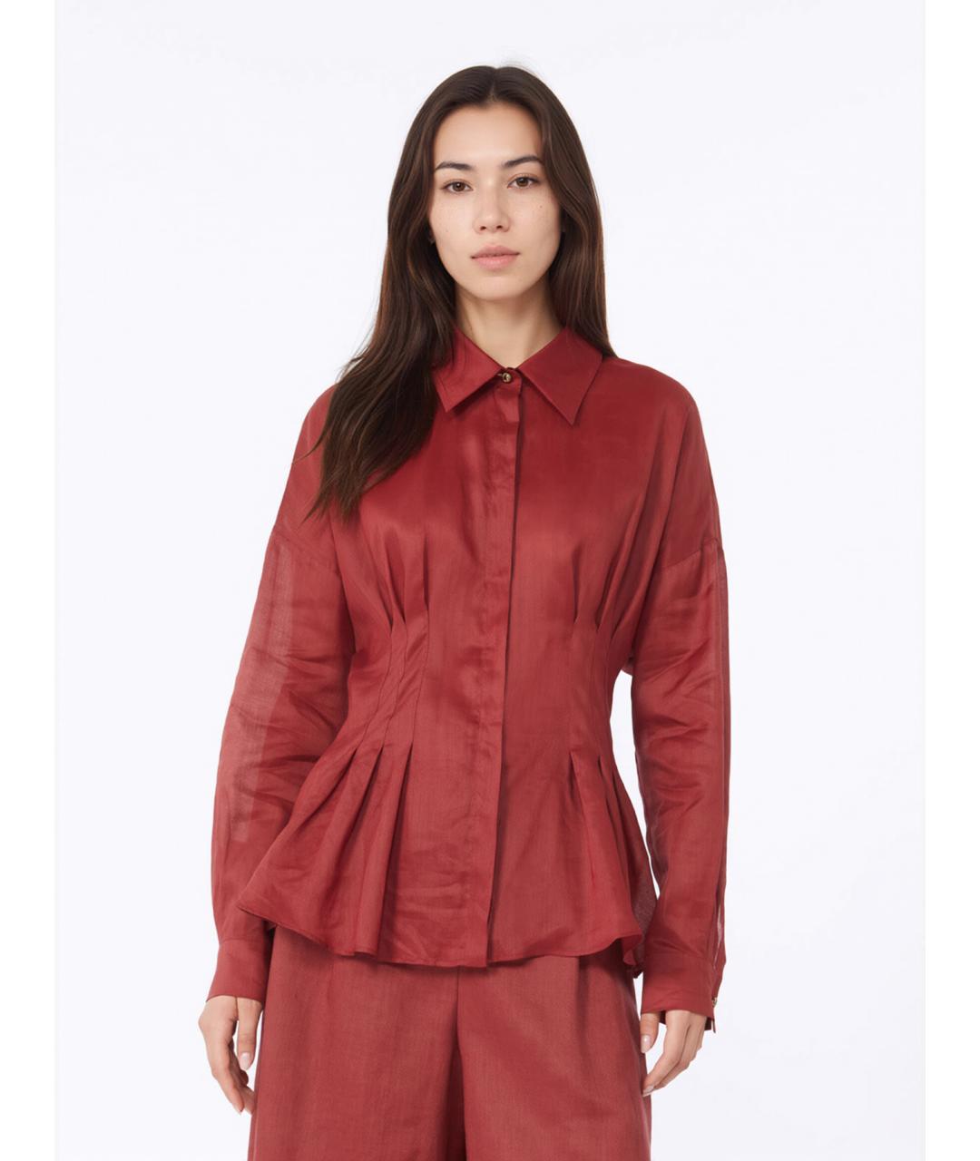 MAX MARA STUDIO Бордовая рубашка, фото 3