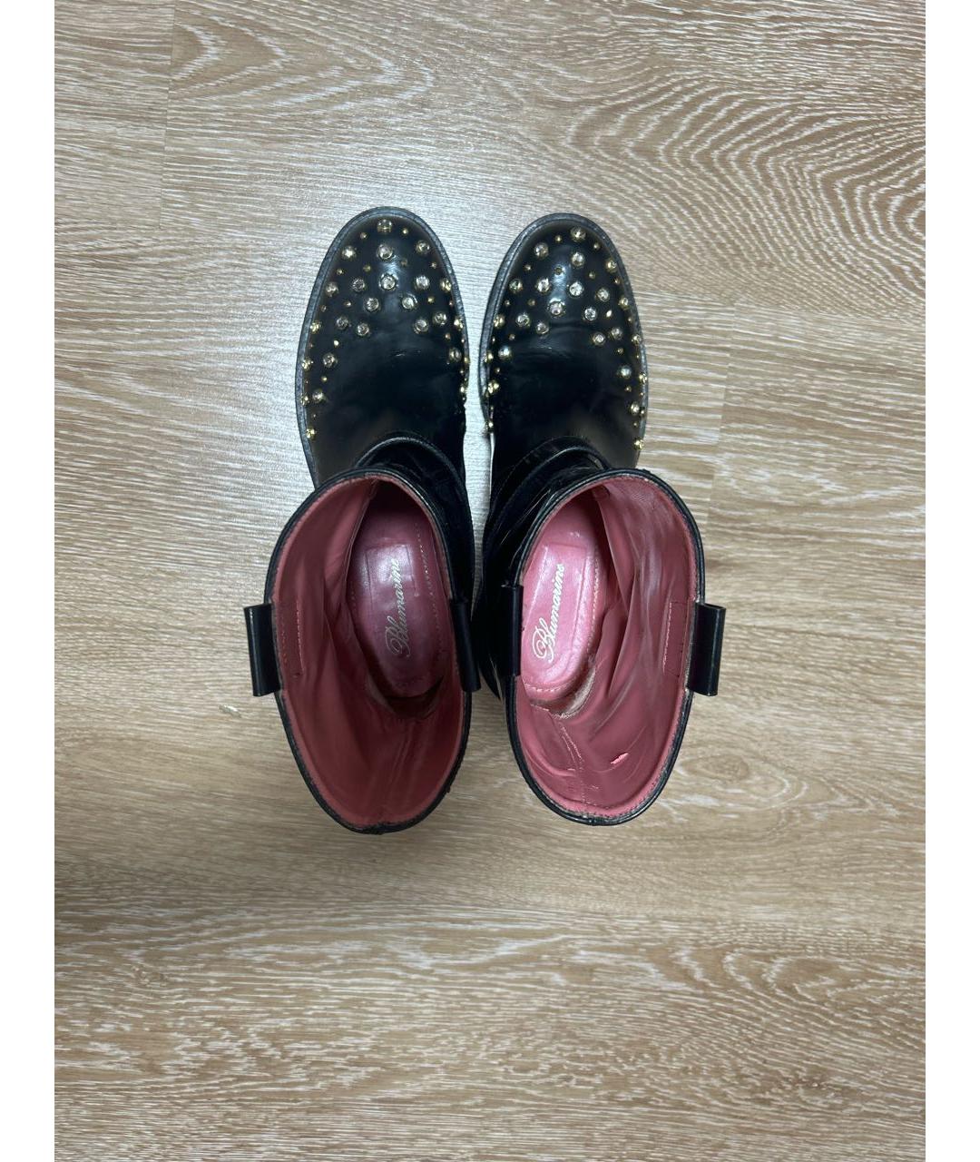 BLUMARINE Черные кожаные ботинки, фото 3