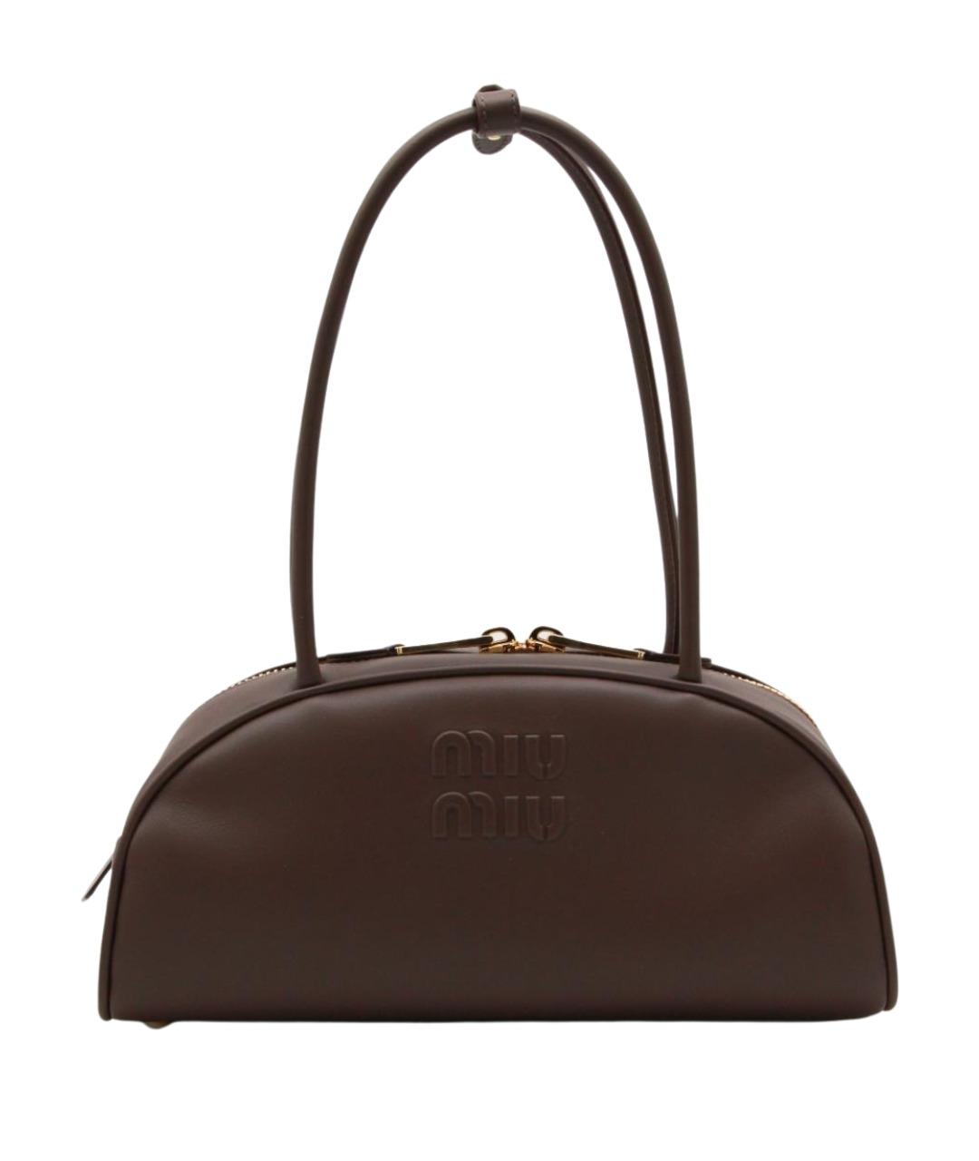 MIU MIU Коричневая кожаная сумка тоут, фото 1