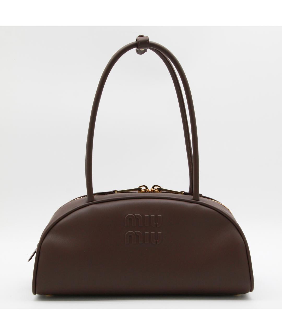 MIU MIU Коричневая кожаная сумка тоут, фото 5