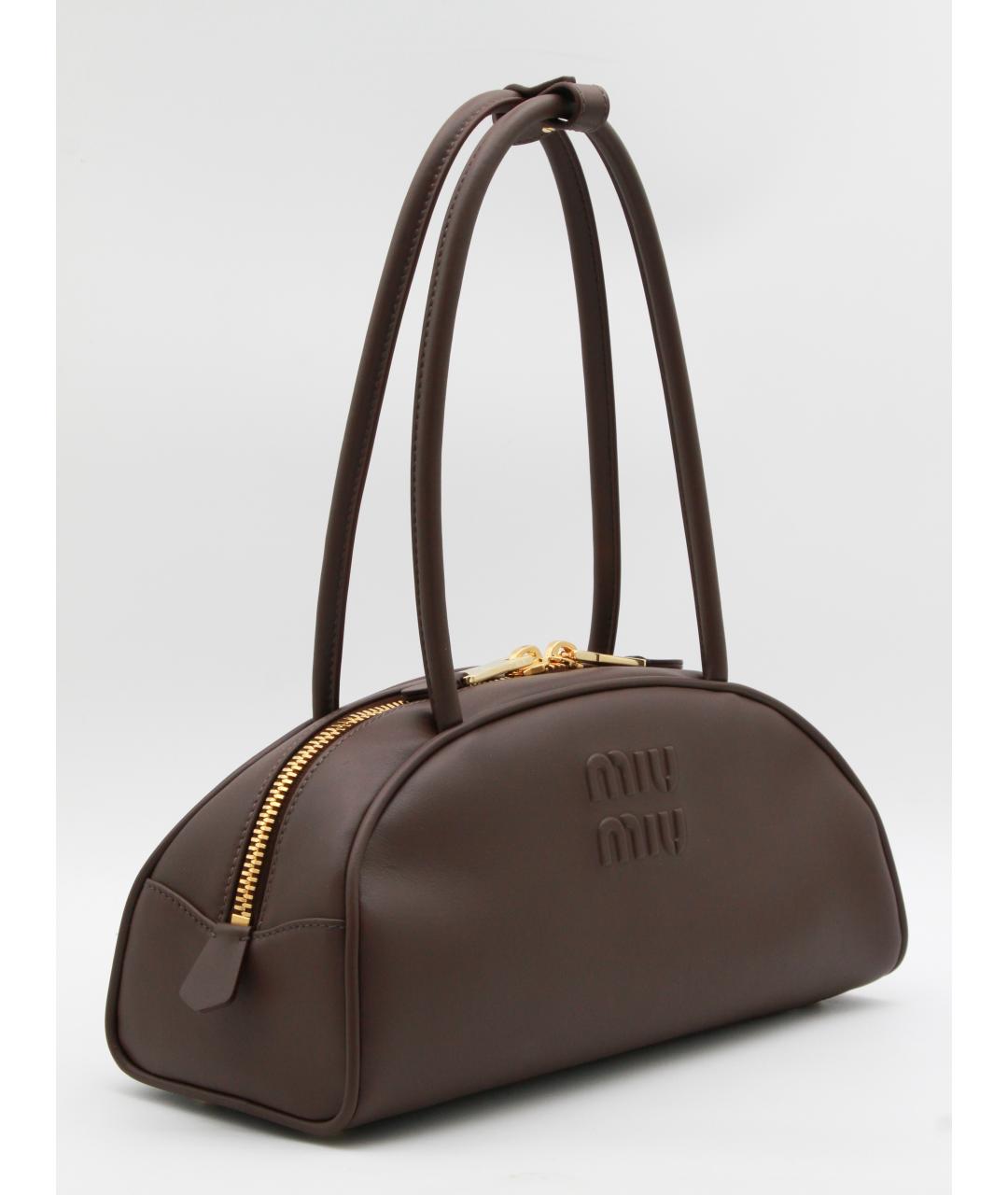 MIU MIU Коричневая кожаная сумка тоут, фото 2