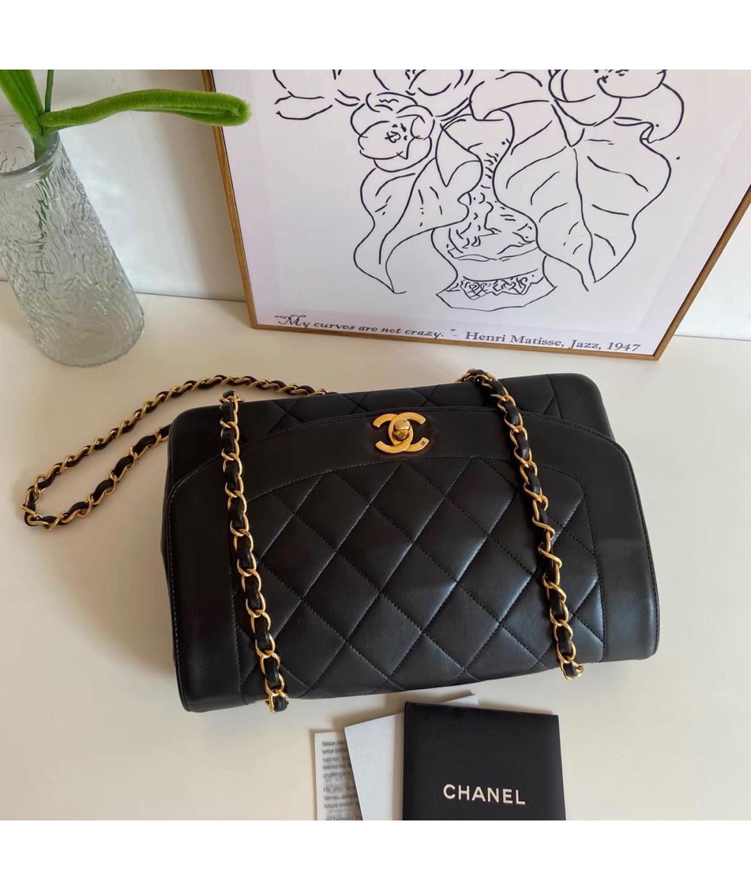 CHANEL Черная кожаная сумка тоут, фото 6