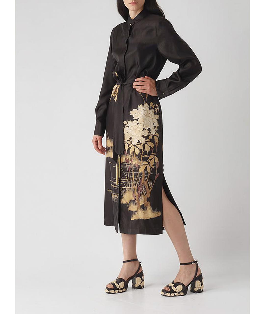 MAX MARA STUDIO Мульти шелковое повседневное платье, фото 2