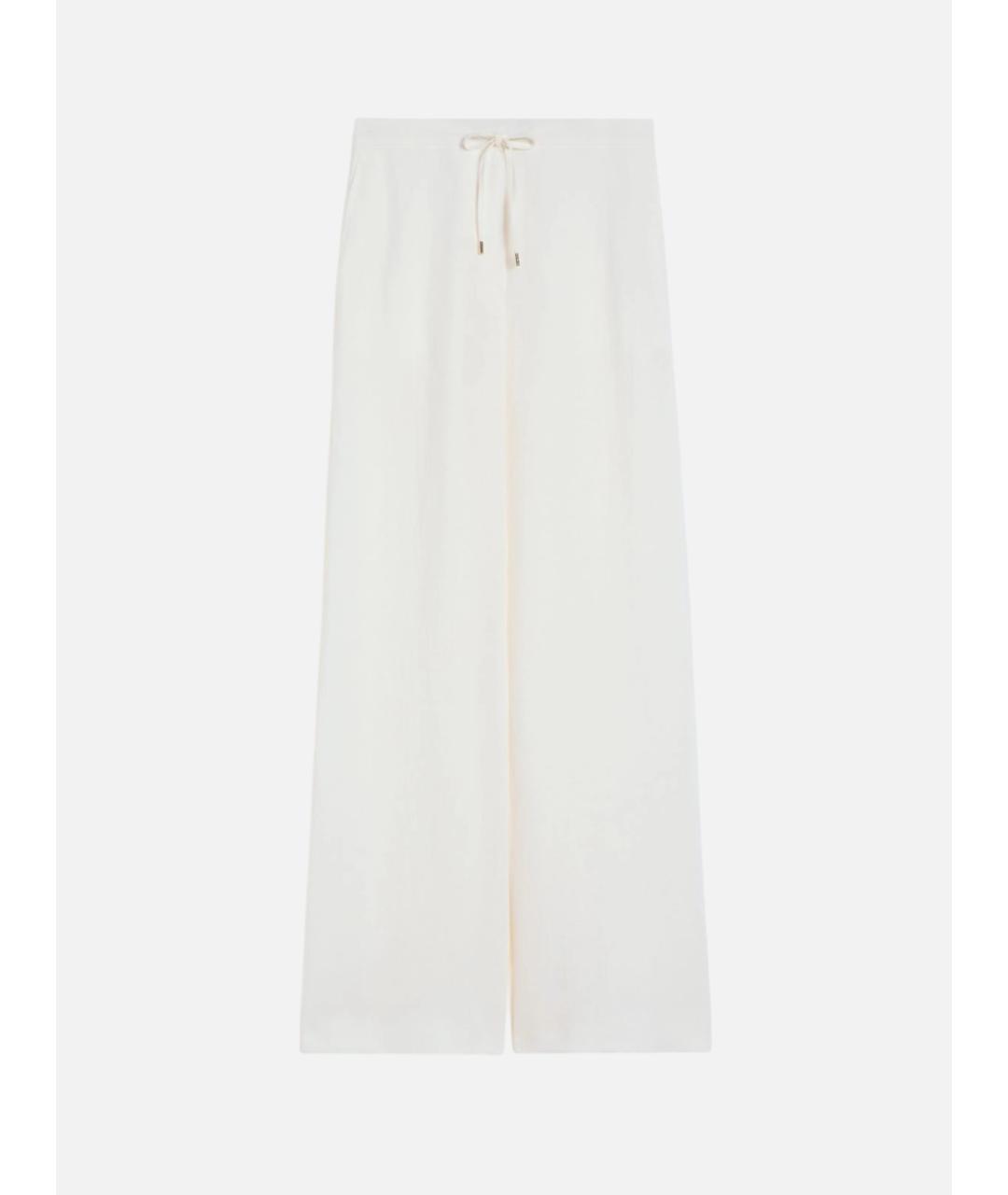 MAX MARA STUDIO Белые льняные прямые брюки, фото 6