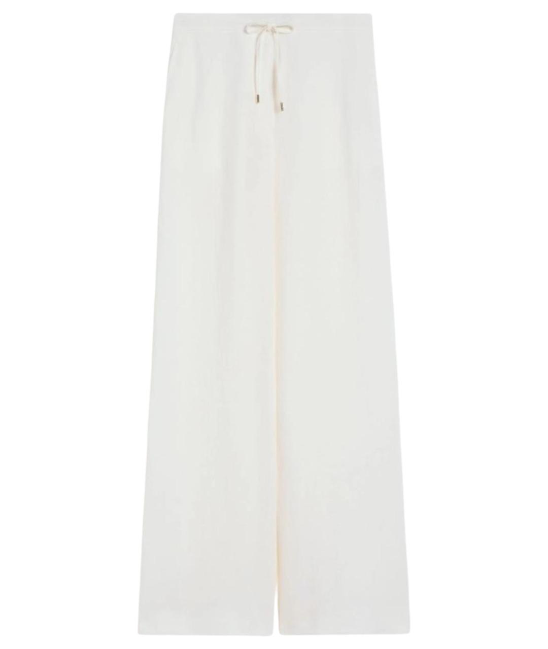 MAX MARA STUDIO Белые льняные прямые брюки, фото 1