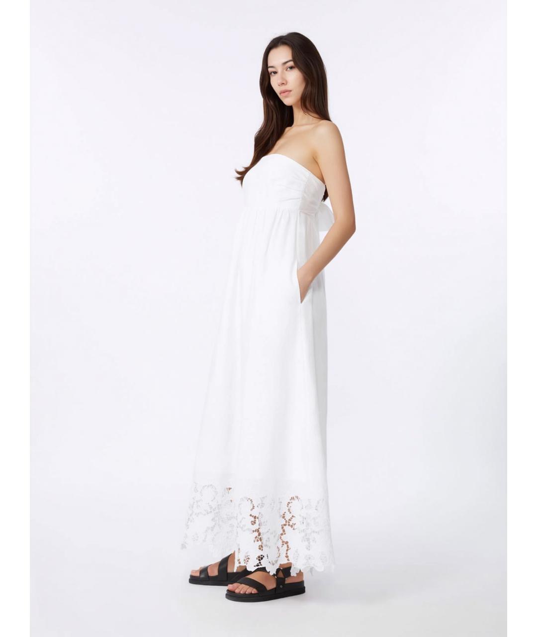 MAX MARA STUDIO Белое льняное повседневное платье, фото 2