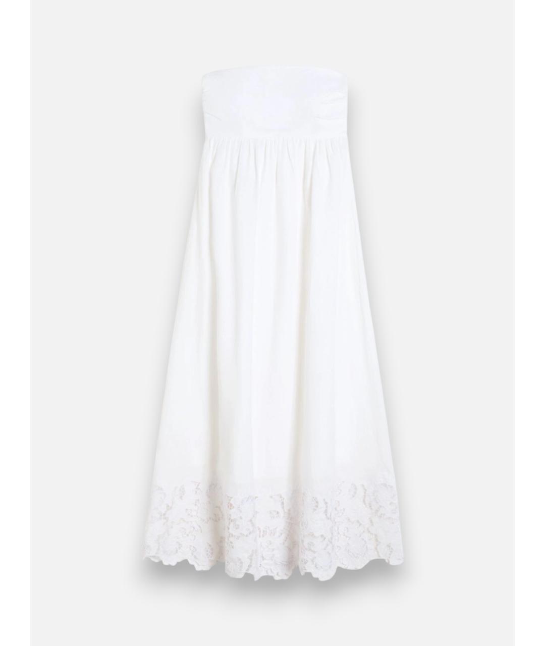 MAX MARA STUDIO Белое льняное повседневное платье, фото 6