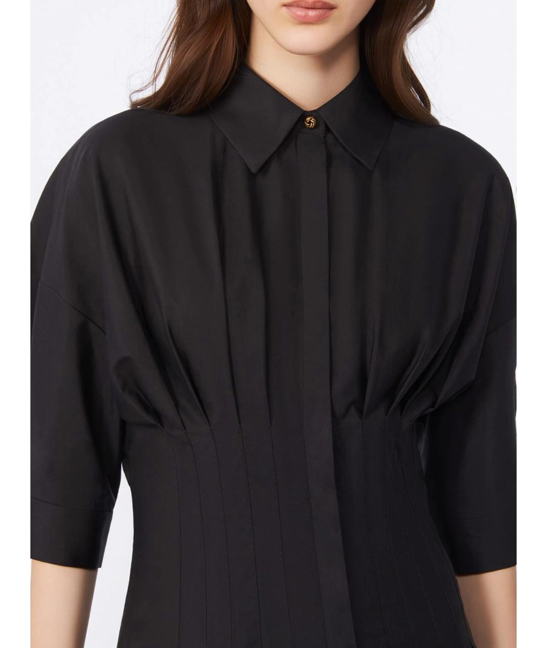 MAX MARA STUDIO Черное хлопковое повседневное платье, фото 5