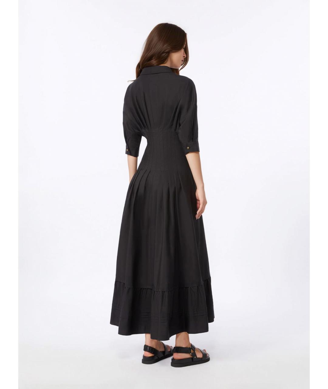 MAX MARA STUDIO Черное хлопковое повседневное платье, фото 4