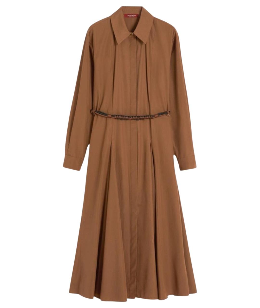MAX MARA STUDIO Коричневое хлопковое повседневное платье, фото 1