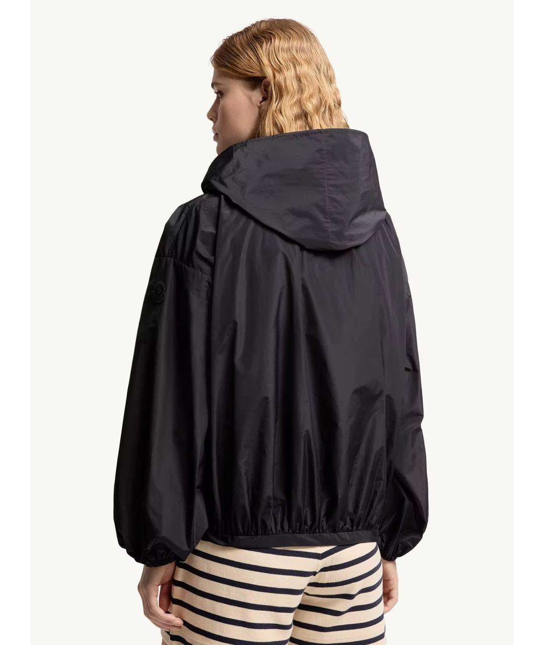 MONCLER Темно-синяя полиэстеровая куртка, фото 4