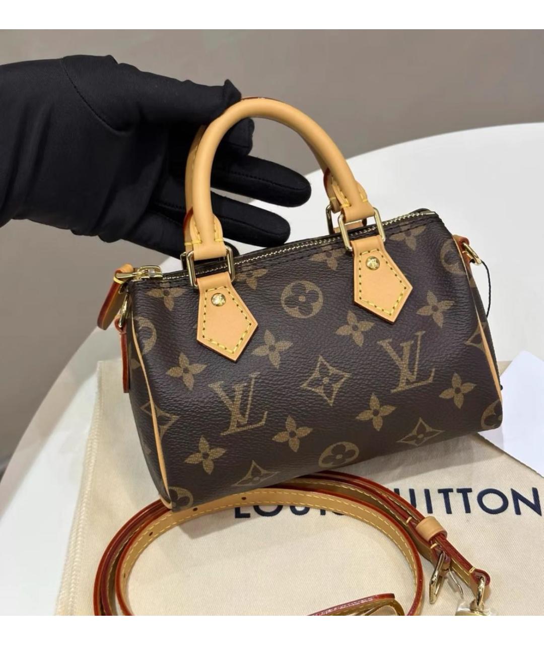 LOUIS VUITTON Коричневая сумка с короткими ручками, фото 3