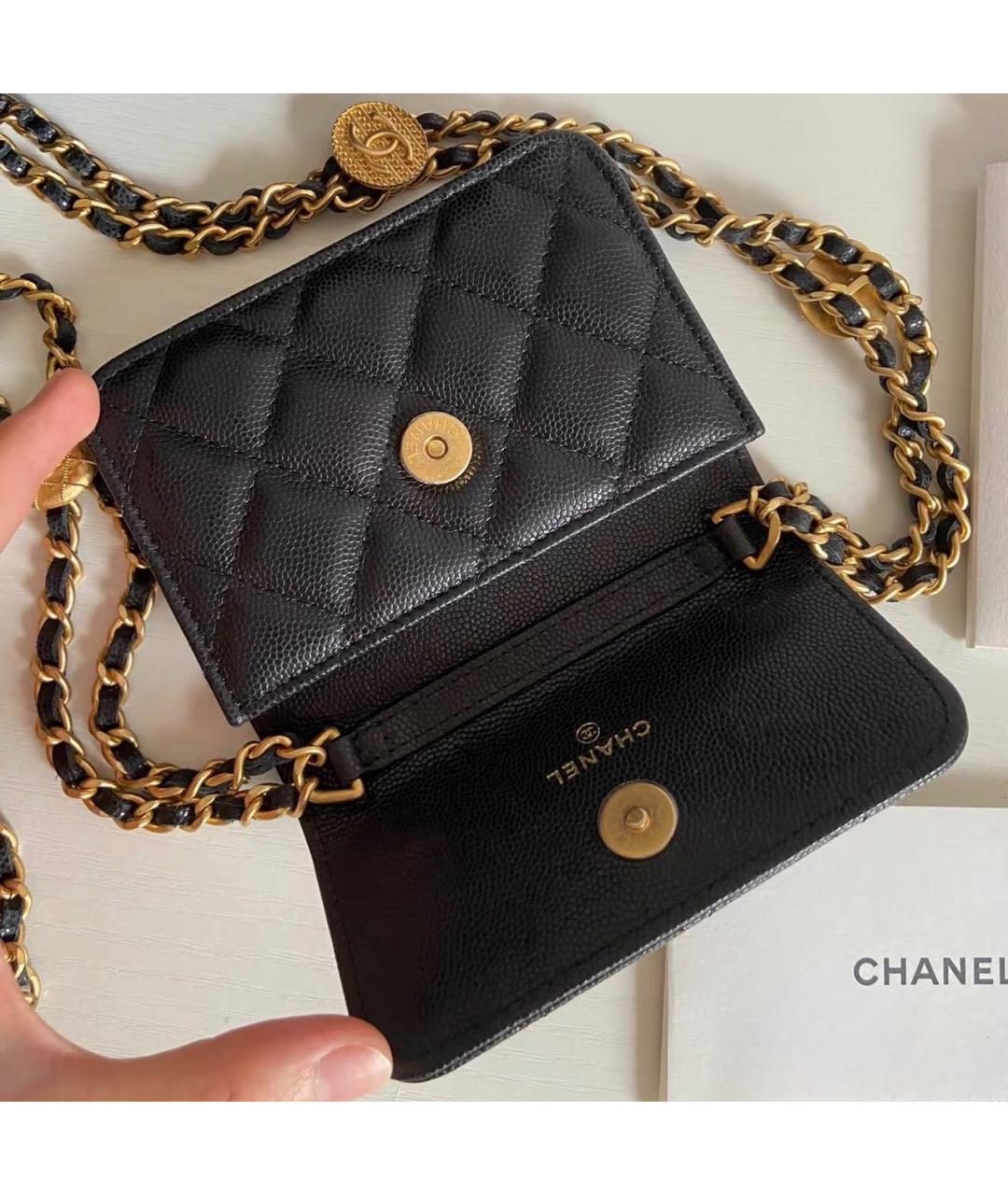 CHANEL Черная кожаная сумка через плечо, фото 7