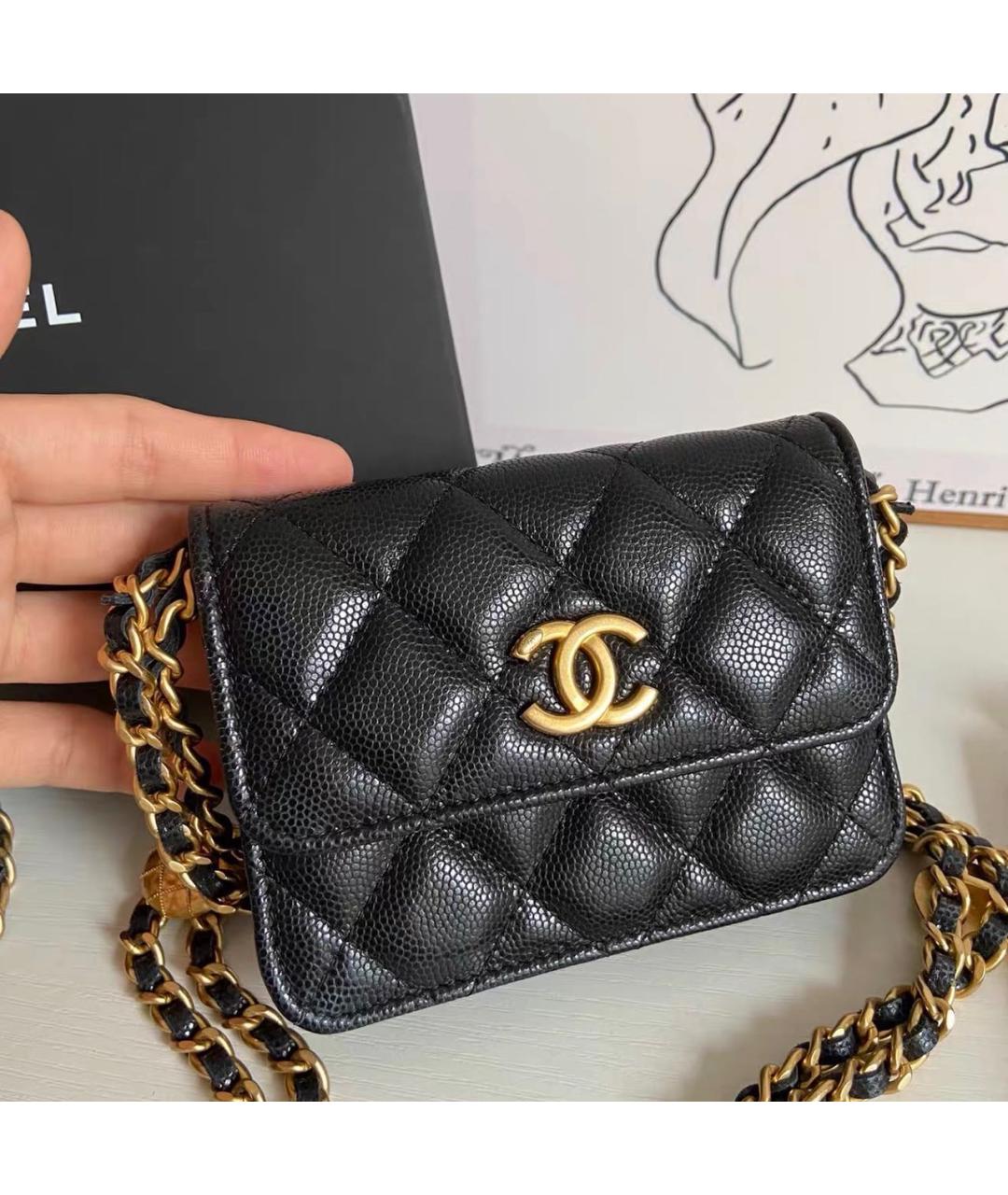 CHANEL Черная кожаная сумка через плечо, фото 2