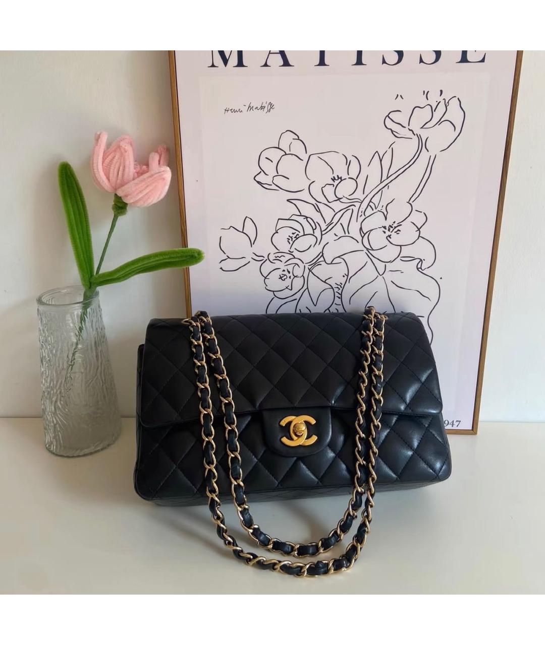 CHANEL Черная кожаная сумка тоут, фото 8