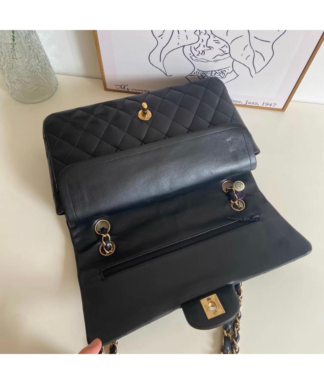 CHANEL Черная кожаная сумка тоут, фото 7