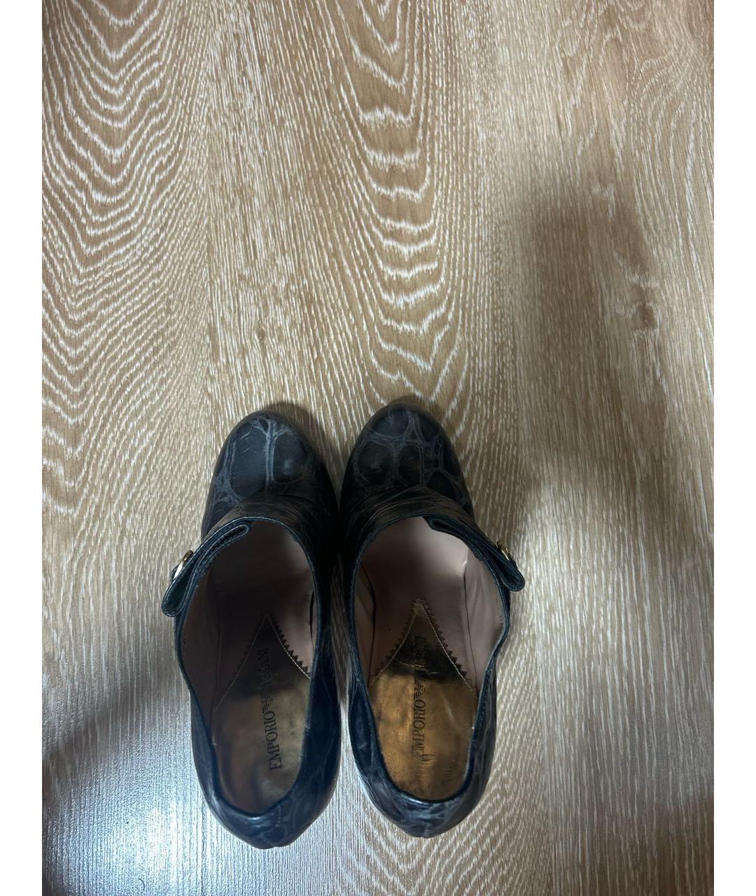 EMPORIO ARMANI Серые ботильоны из лакированной кожи, фото 3