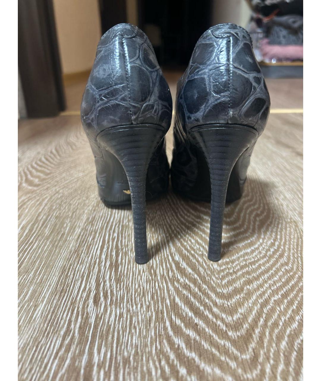 EMPORIO ARMANI Серые ботильоны из лакированной кожи, фото 4