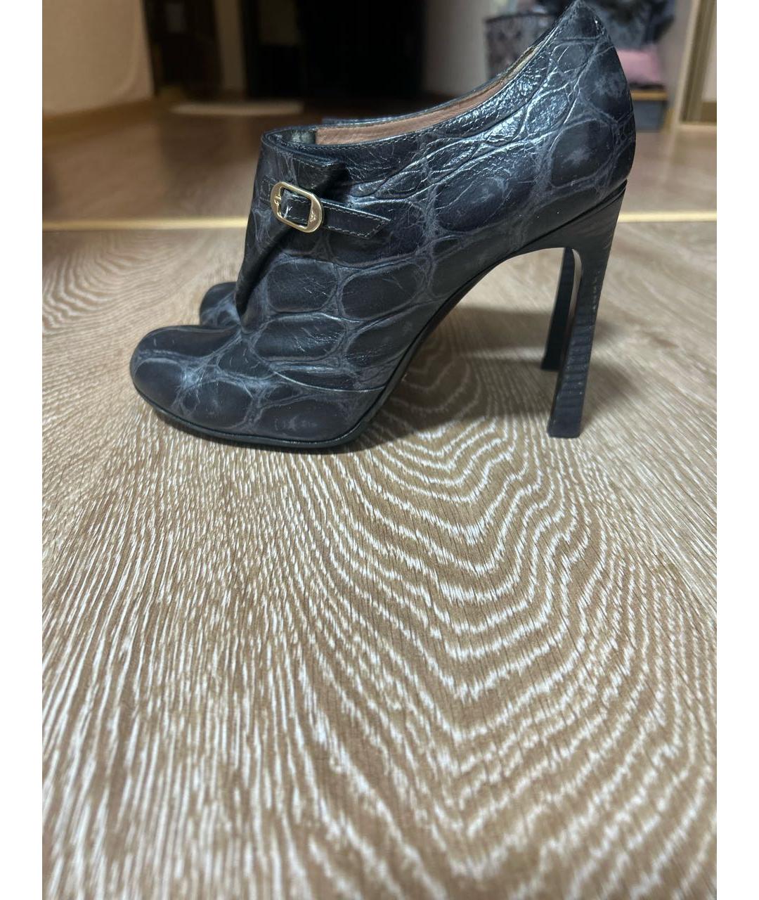 EMPORIO ARMANI Серые ботильоны из лакированной кожи, фото 5