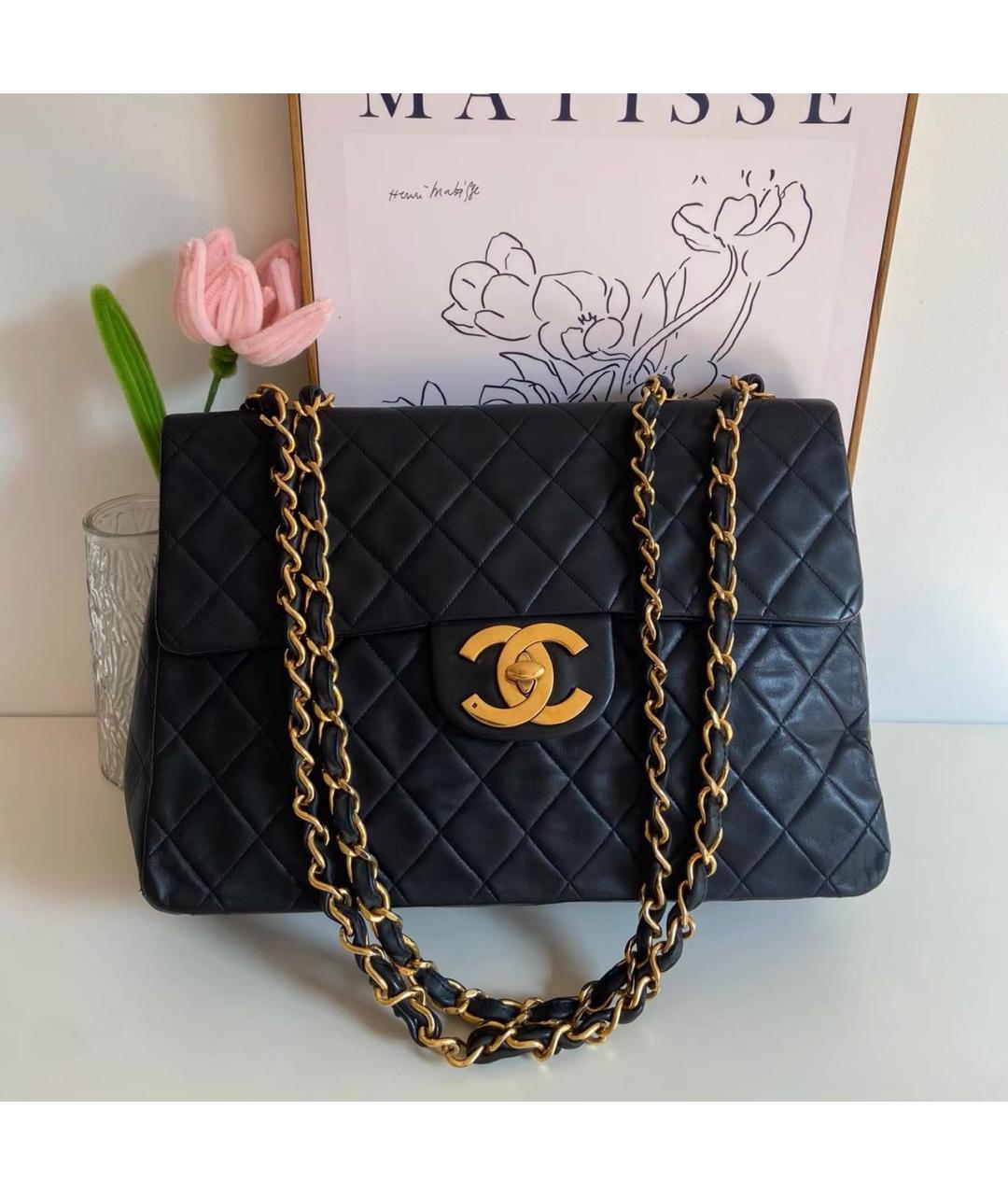 CHANEL Черная кожаная сумка тоут, фото 9