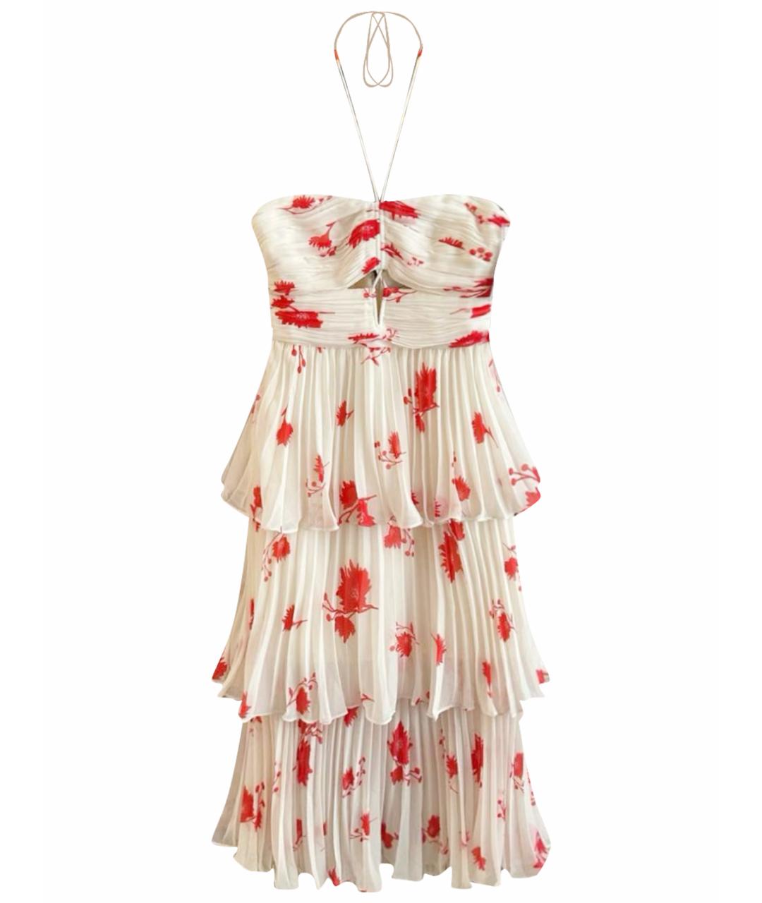 SELF-PORTRAIT Белое шифоновое коктейльное платье, фото 1