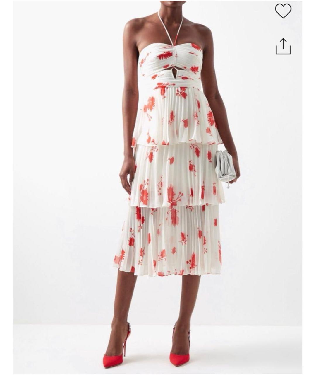 SELF-PORTRAIT Белое шифоновое коктейльное платье, фото 5