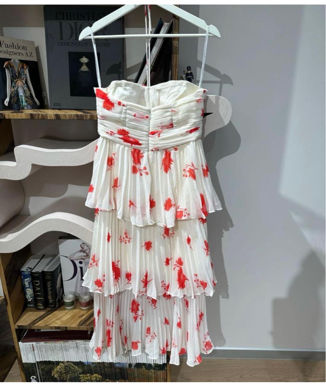 SELF-PORTRAIT Белое шифоновое коктейльное платье, фото 2