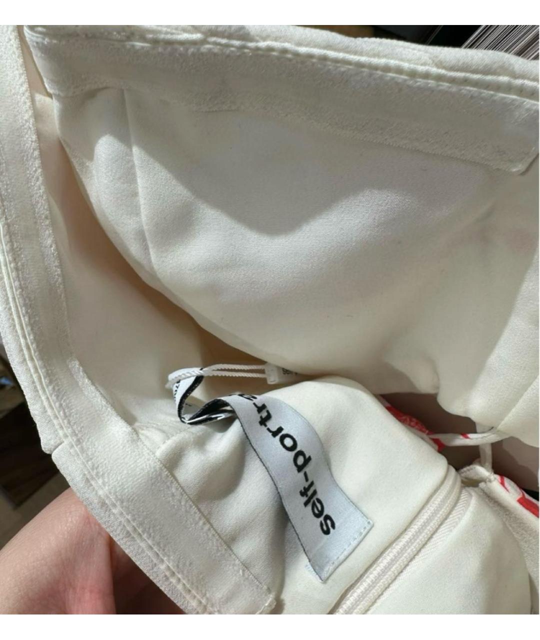 SELF-PORTRAIT Белое шифоновое коктейльное платье, фото 3