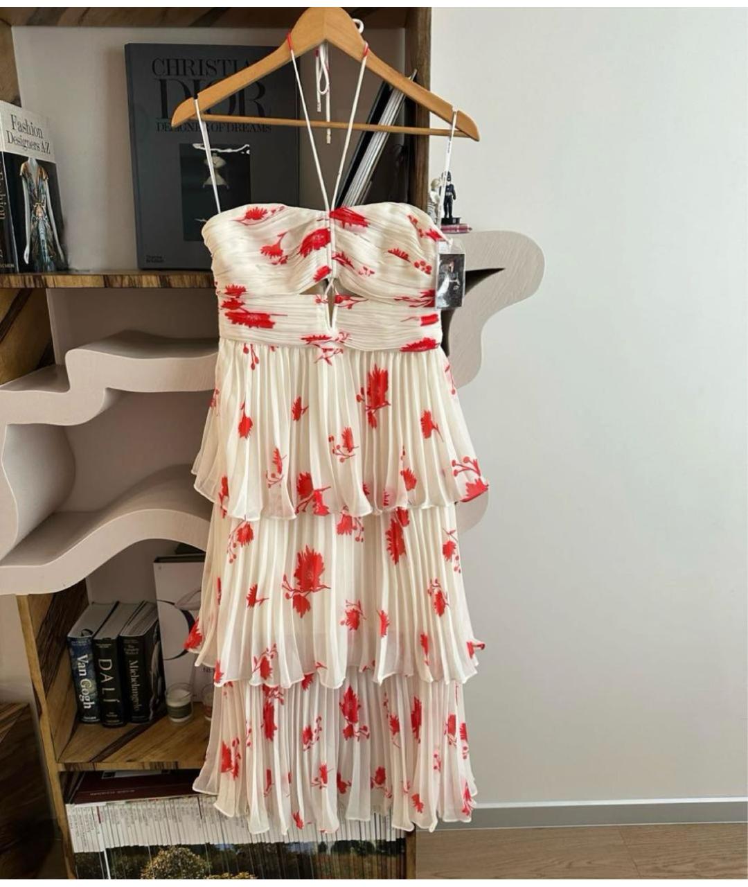 SELF-PORTRAIT Белое шифоновое коктейльное платье, фото 7