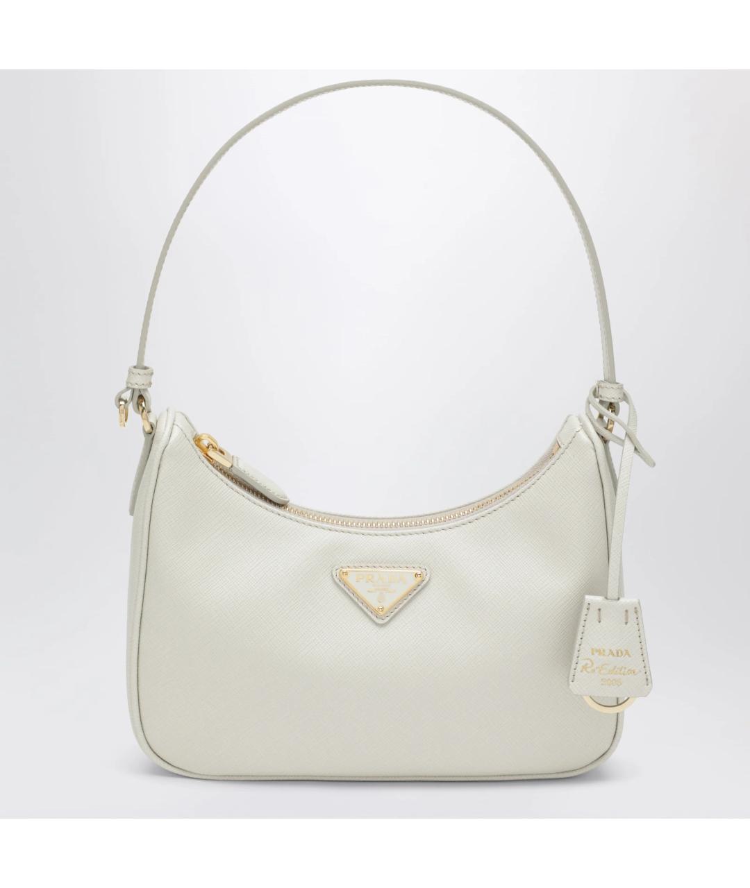 PRADA Белая кожаная сумка через плечо, фото 3