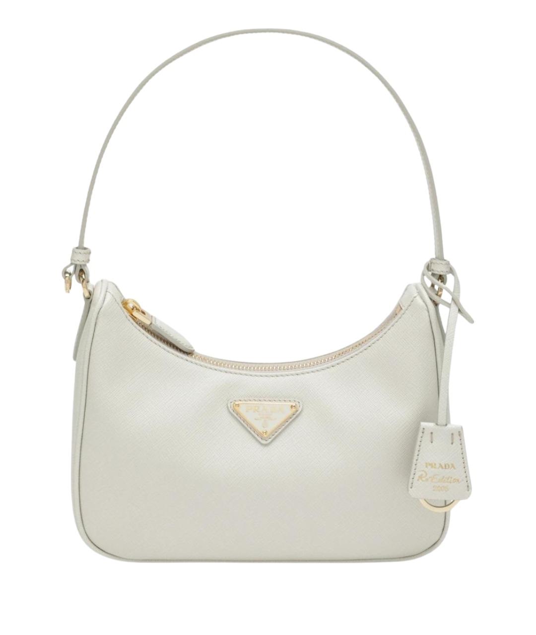 PRADA Белая кожаная сумка через плечо, фото 1