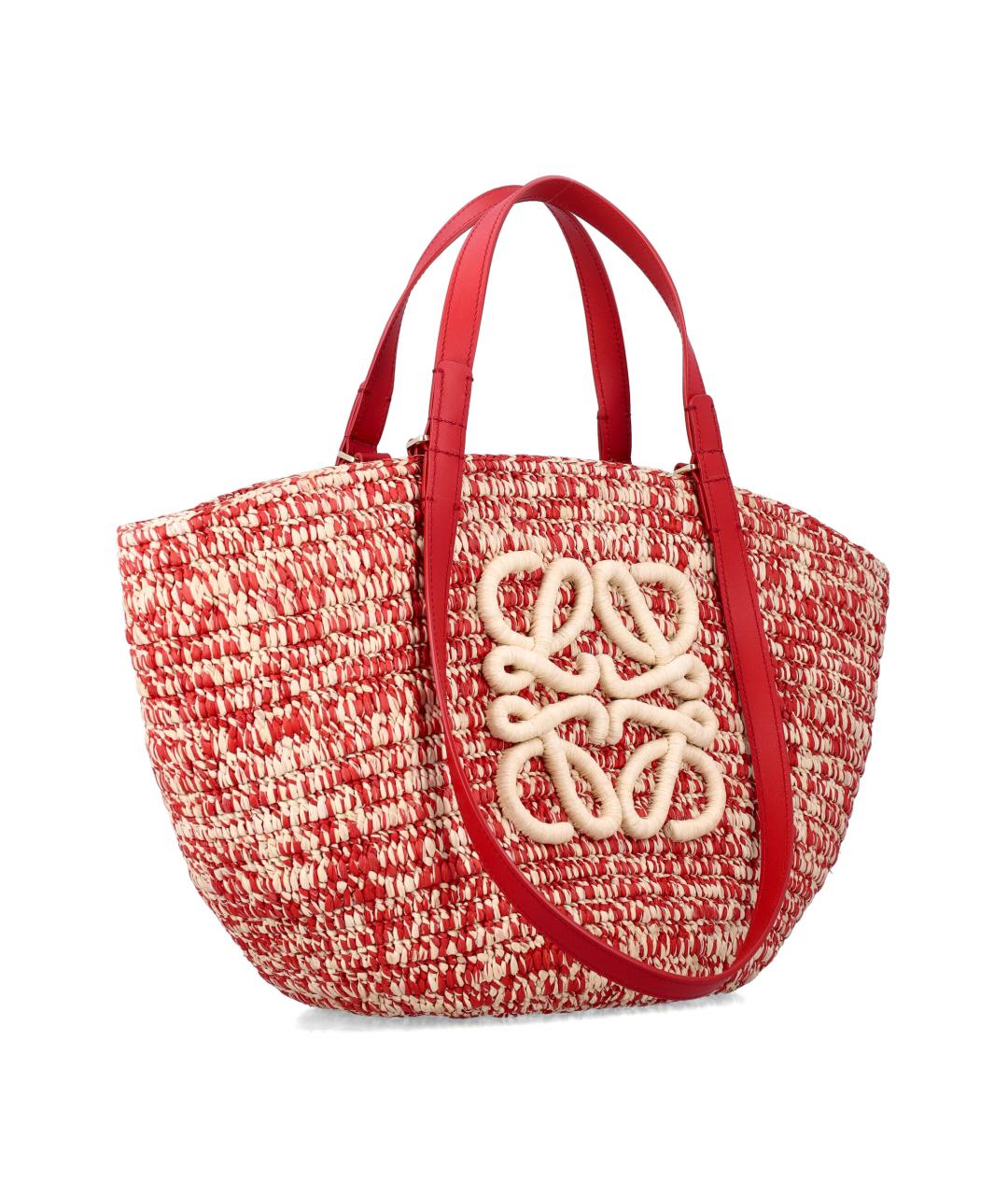 LOEWE Красная пелетеная сумка тоут, фото 2