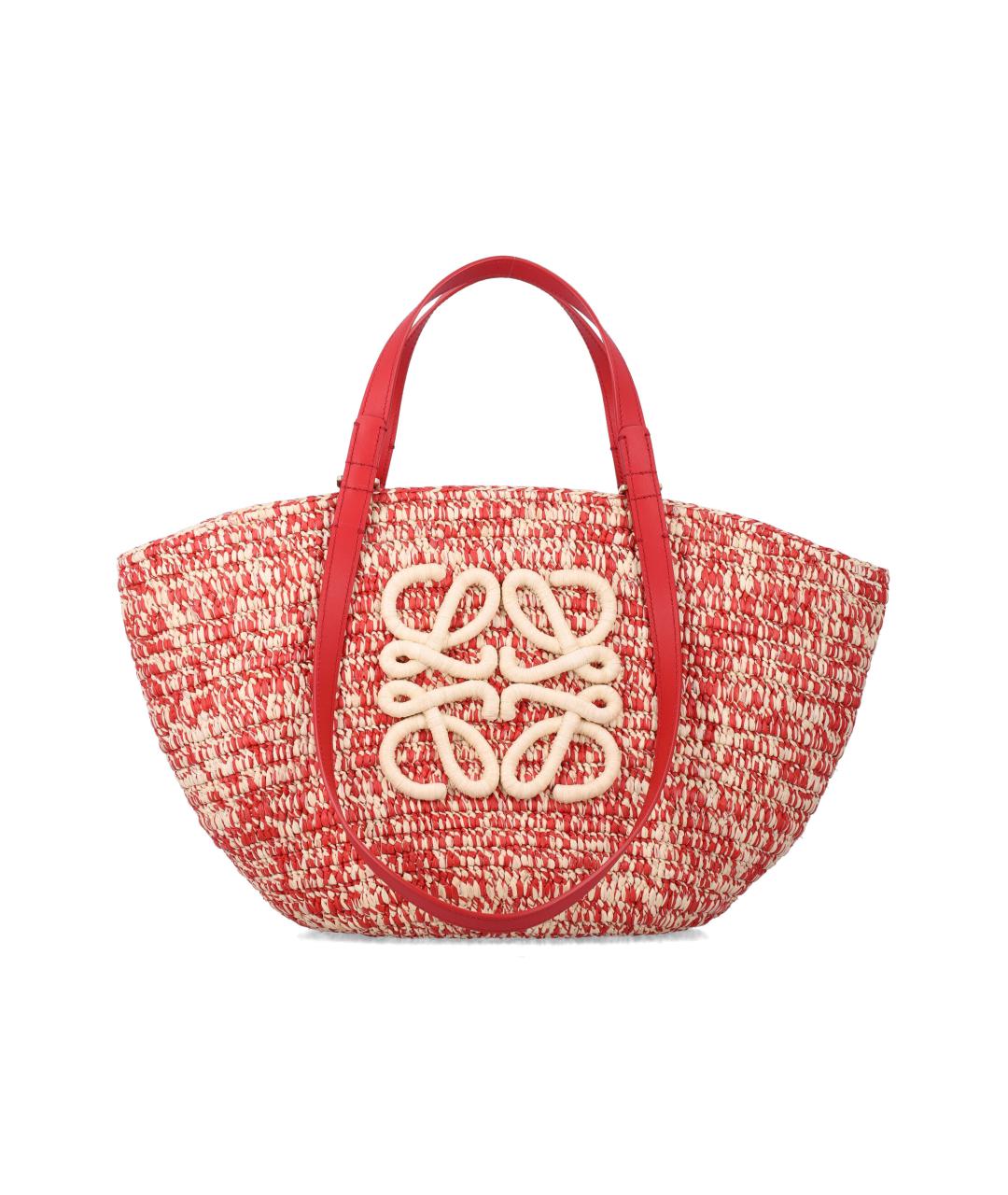 LOEWE Красная пелетеная сумка тоут, фото 1