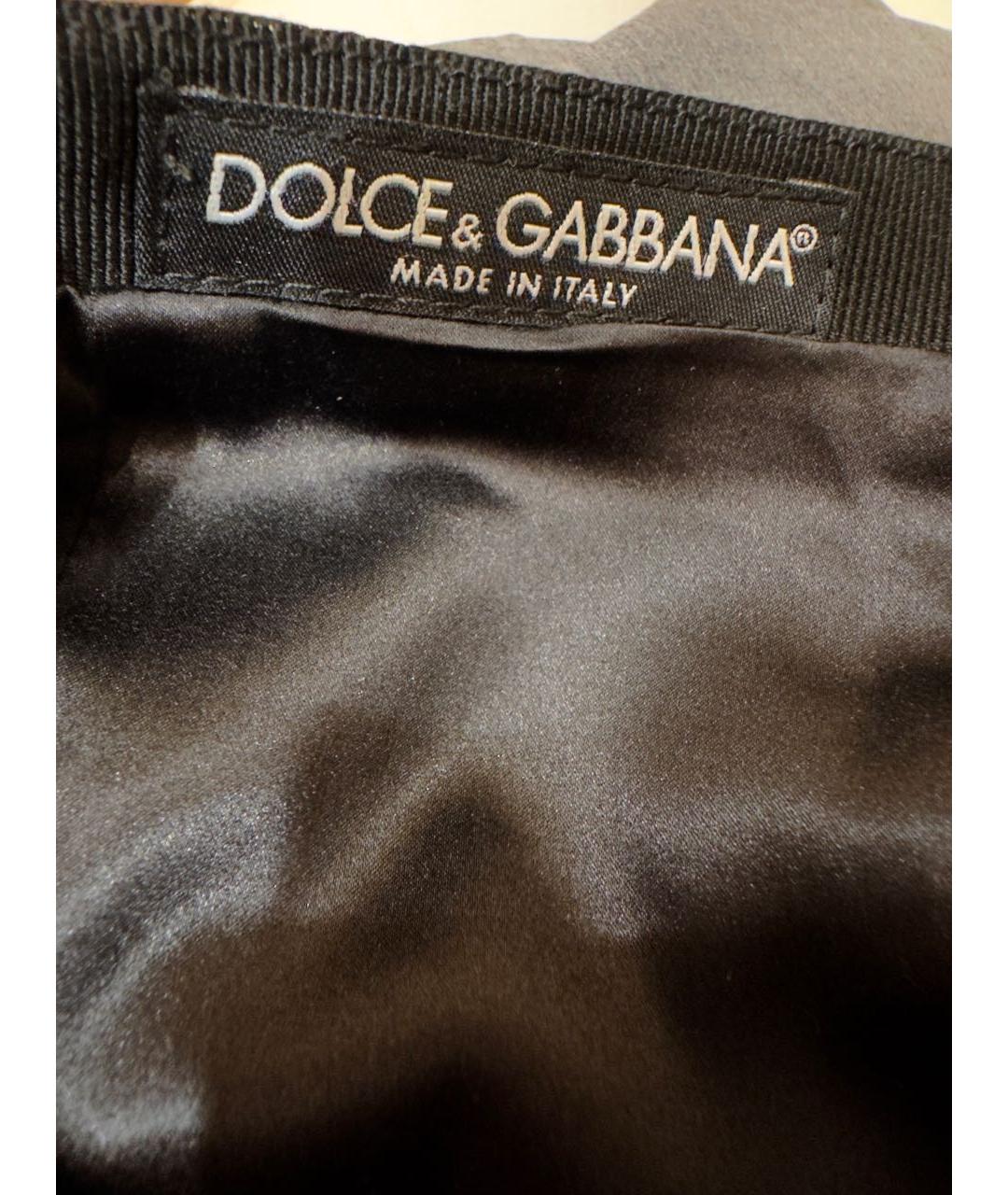 DOLCE&GABBANA Черная кожаная юбка миди, фото 4