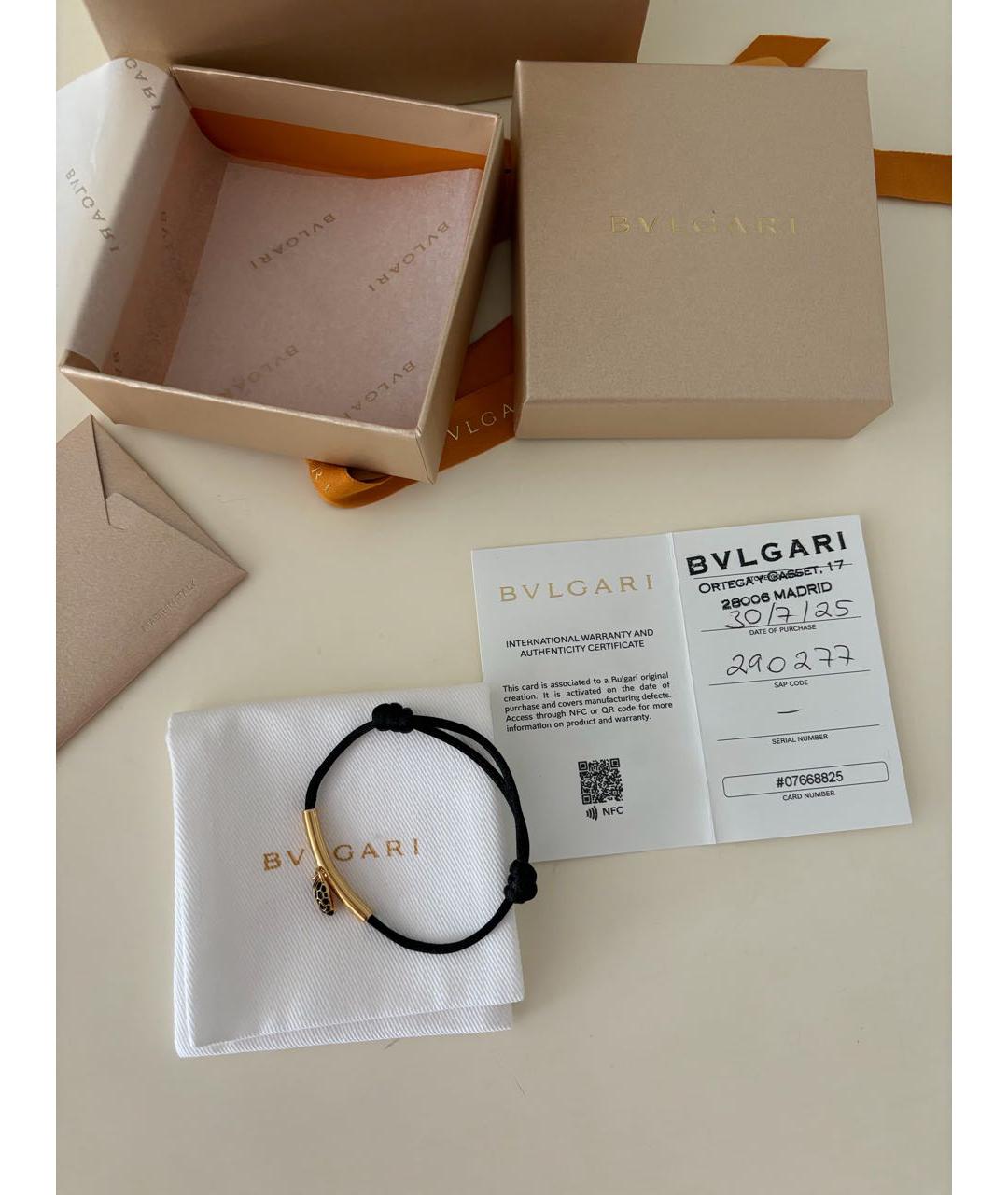 BVLGARI Черный латунный браслет, фото 5