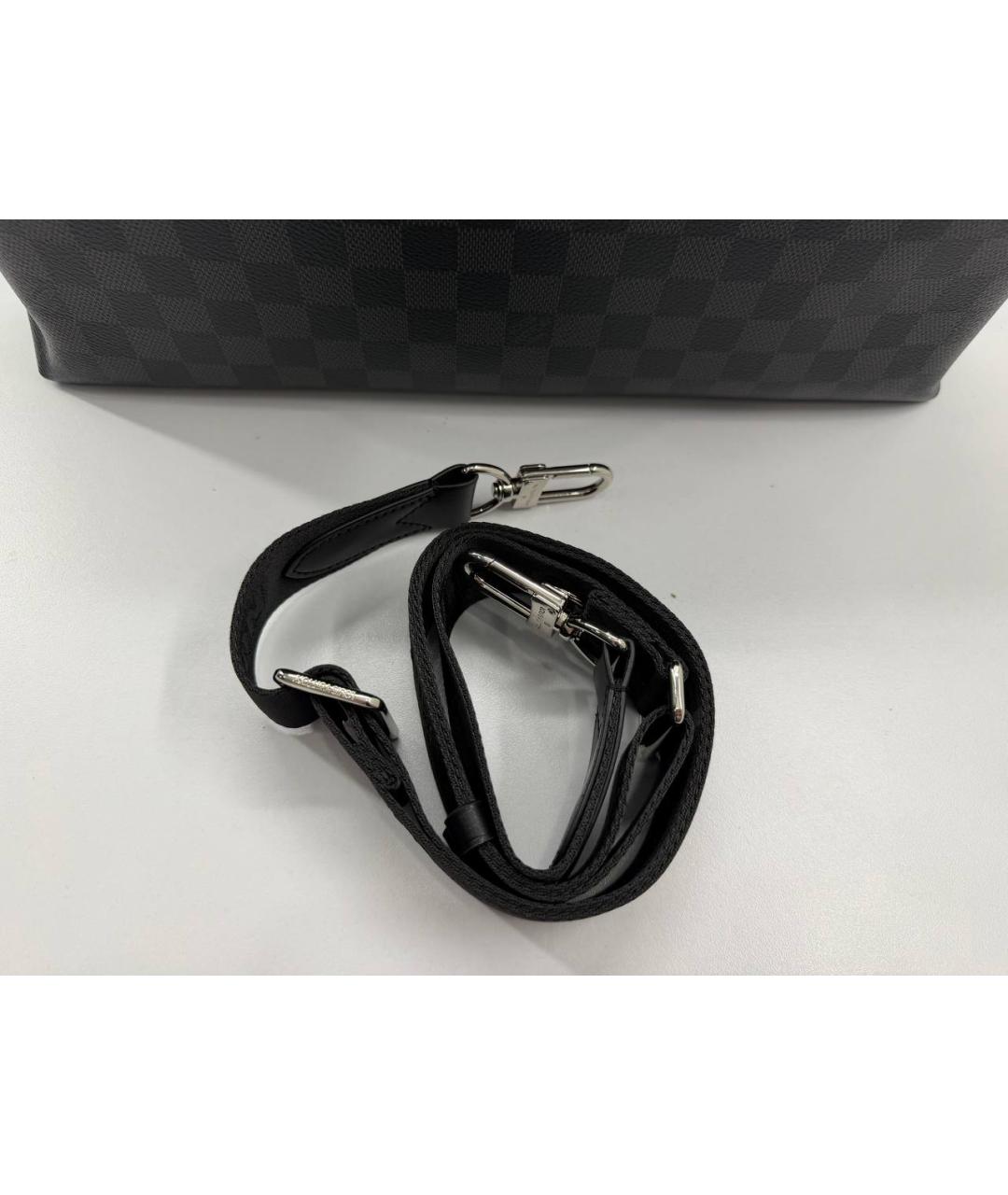 LOUIS VUITTON Черный кожаный портфель, фото 3