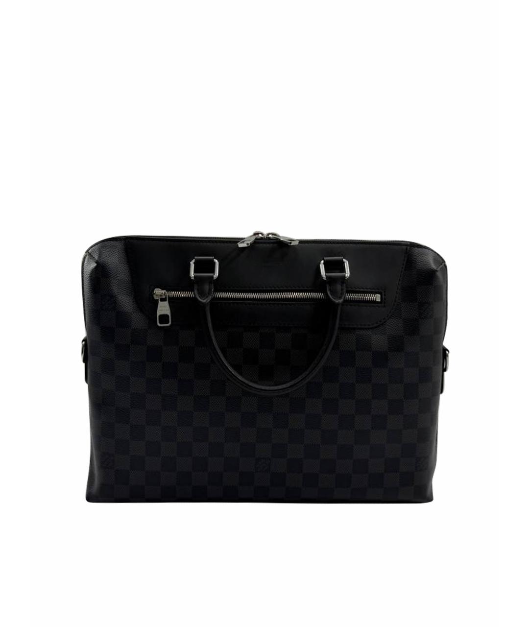 LOUIS VUITTON Черный кожаный портфель, фото 1