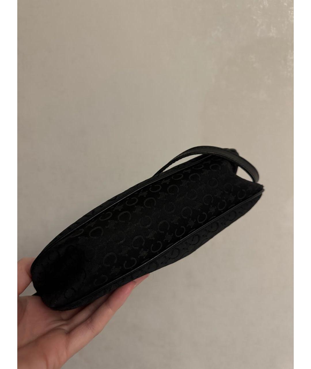 CELINE Черная тканевая сумка с короткими ручками, фото 8